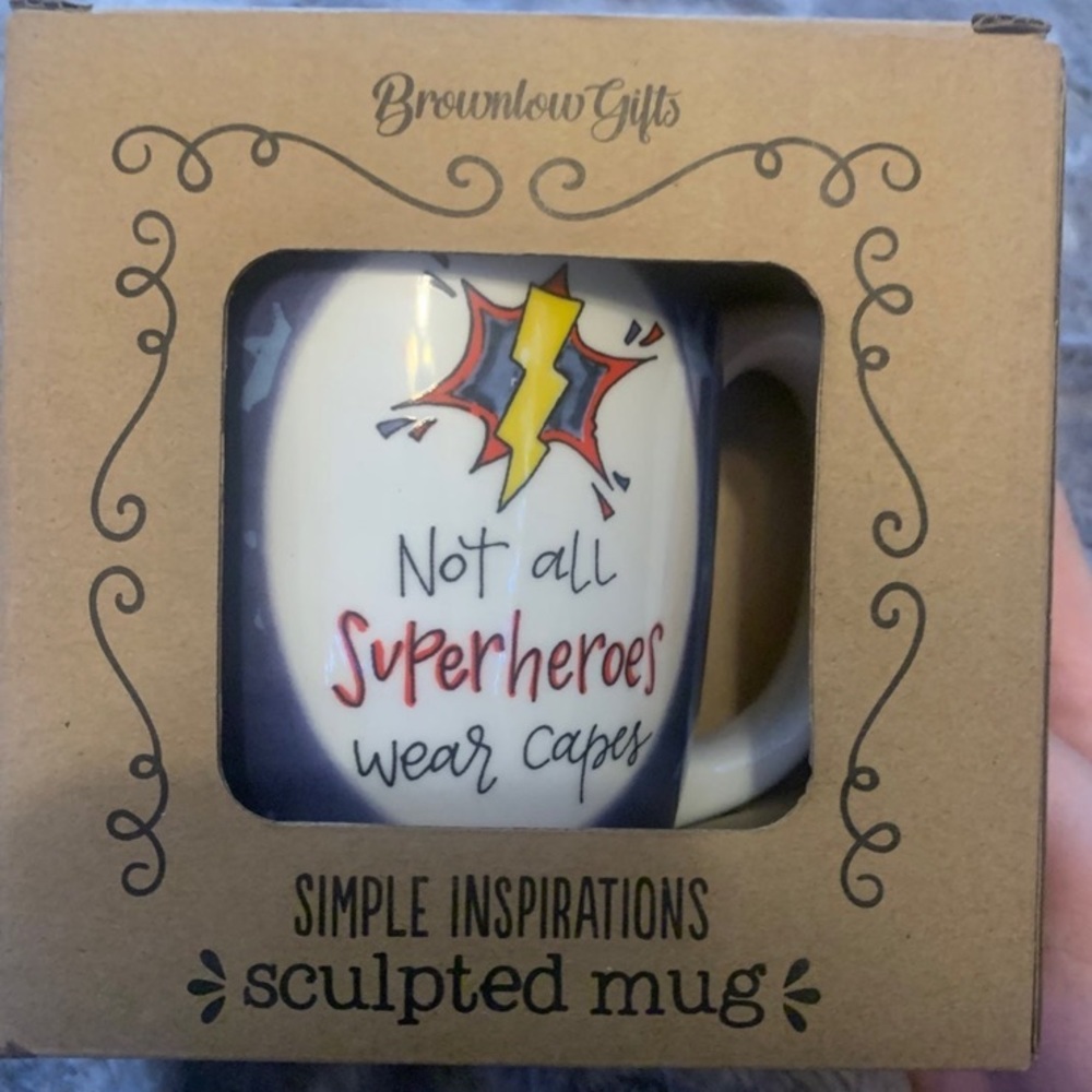 Brownlow Gifts Sculpted Mug 16 oz Not all Superheroes Wear Capes